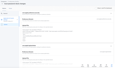 JAMF pro settings for blocking local password changes