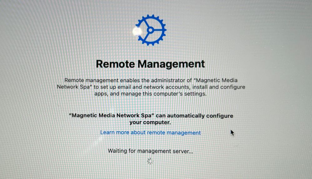 Waiting for management server